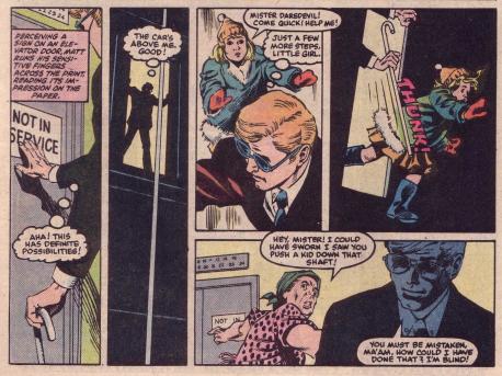 matt murdock kicks a kid down a lift