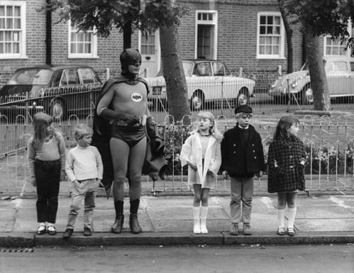 Batman and Kids Crossing Road